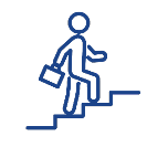 icon of person walking up stairs
