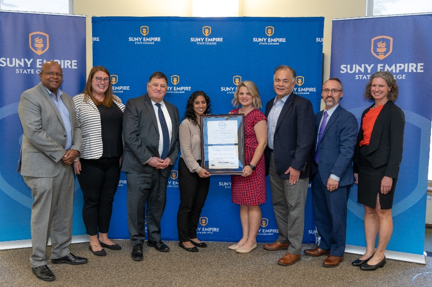 Group receiving an award