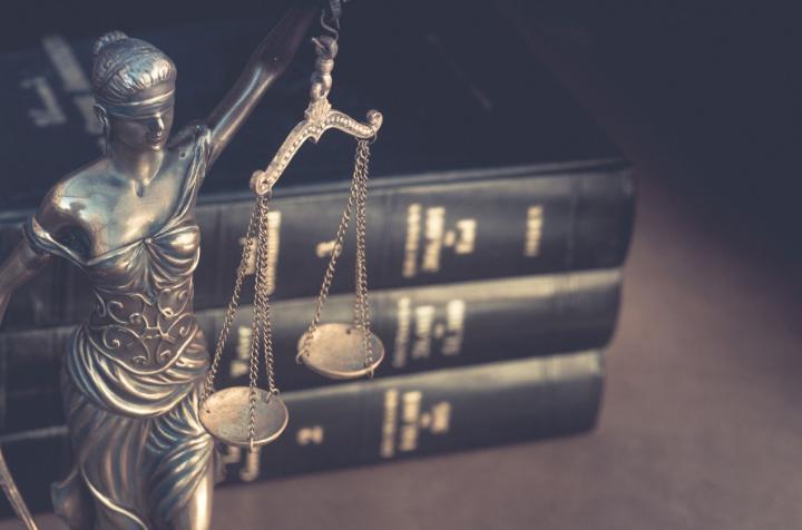 Stack of law books