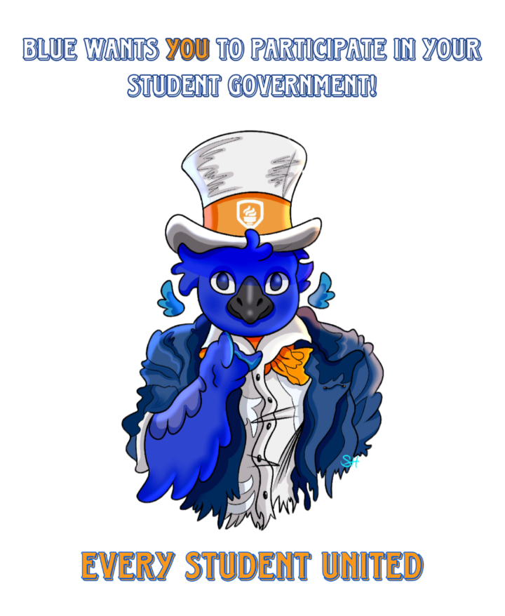 Blue, Mascot, SGA,